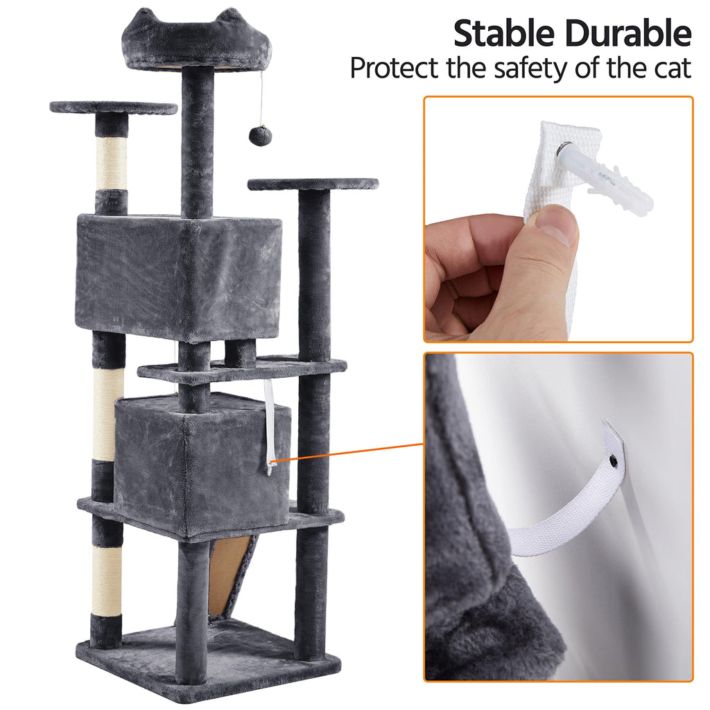 70in Cat Tree with Sisal Scratching Post A488