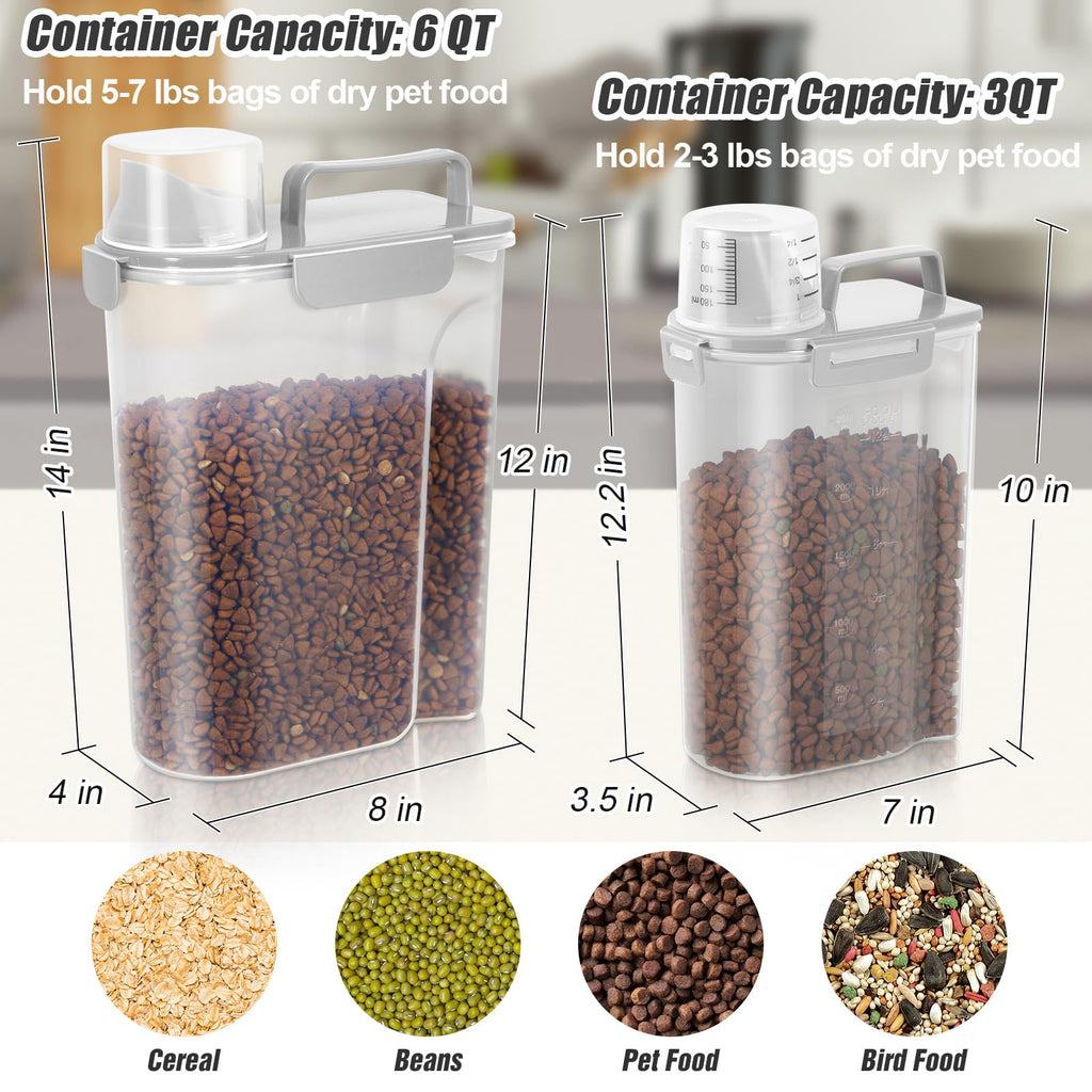 2 Pack Airtight Pet Food Storage Containers with Spout U891109