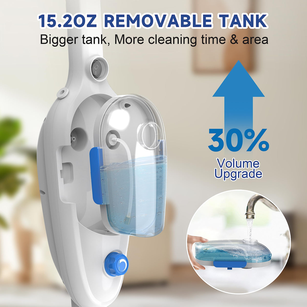 Lightweight Steam Mop with Adjustable Steam Modes, 23ft Cord, 2 Washable Pads O2744