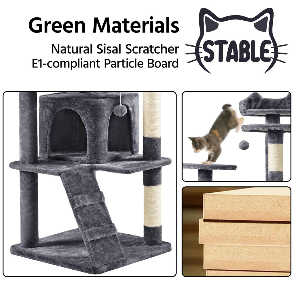 70in Cat Tree with Sisal Scratching Post A488