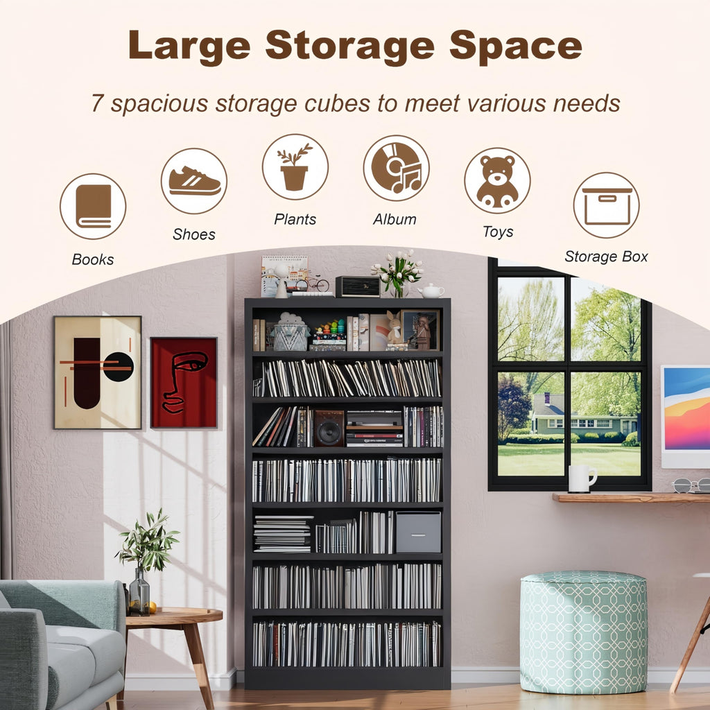 55" Metal Media Storage Cabinet with 6 Adjustable Shelves O184