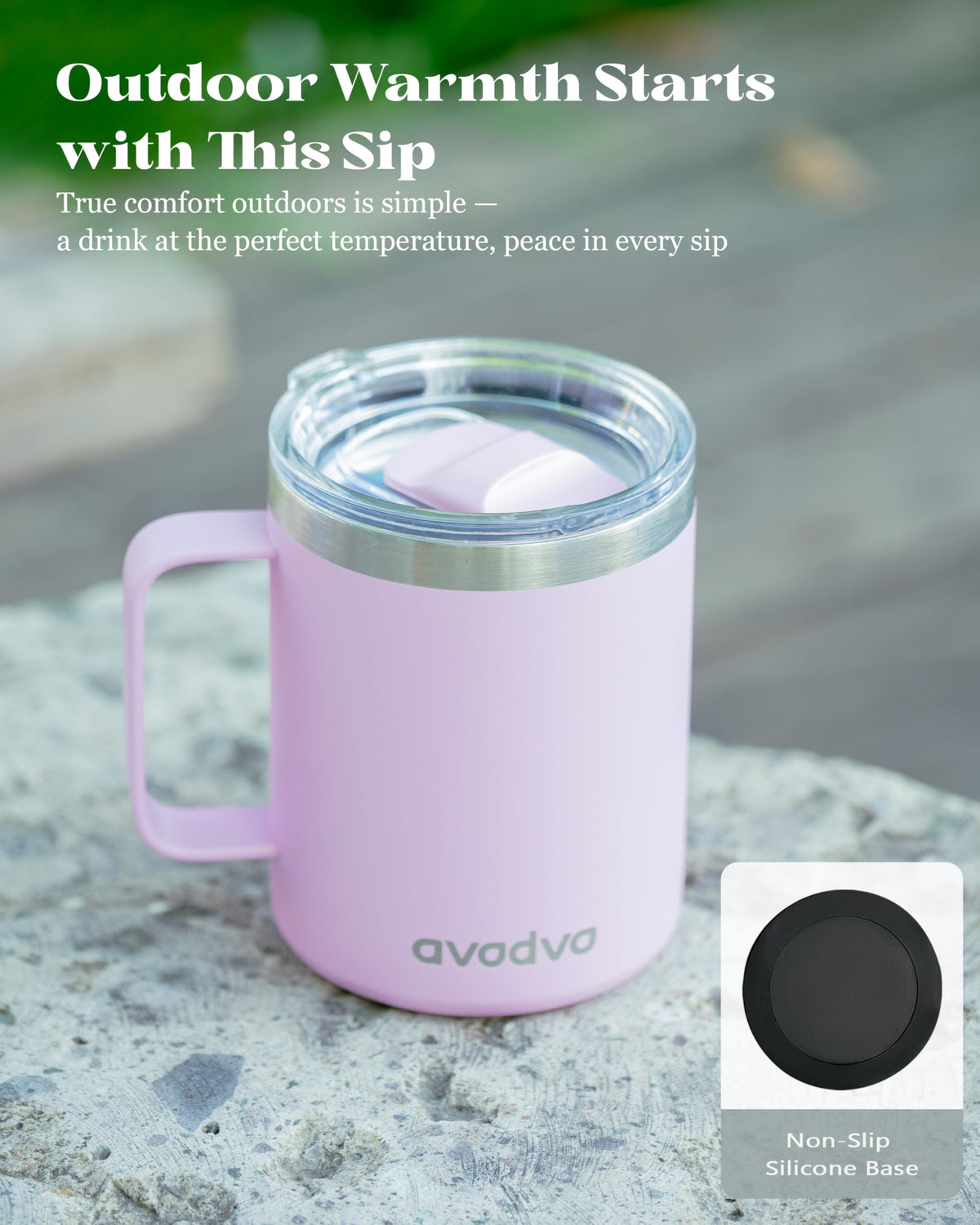 12oz Insulated Stainless Steel Coffee Mug with Lid Set of 2 D4895