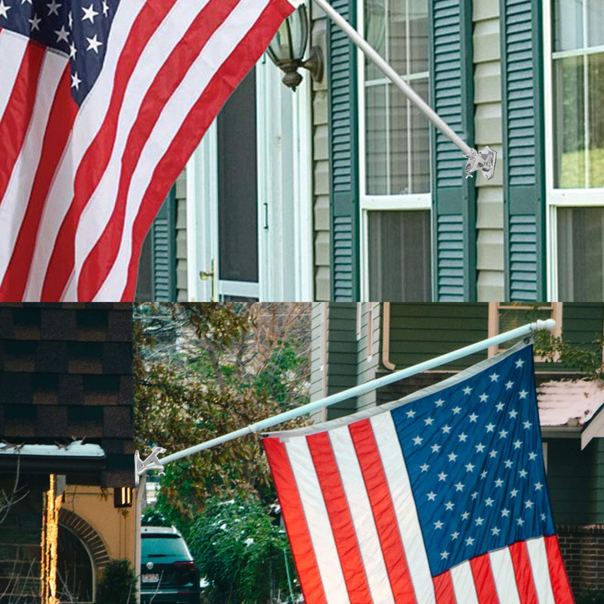 Stainless Steel Heavy Duty Flag Pole Holder Wall Mount Bracket 2 Positions C4120