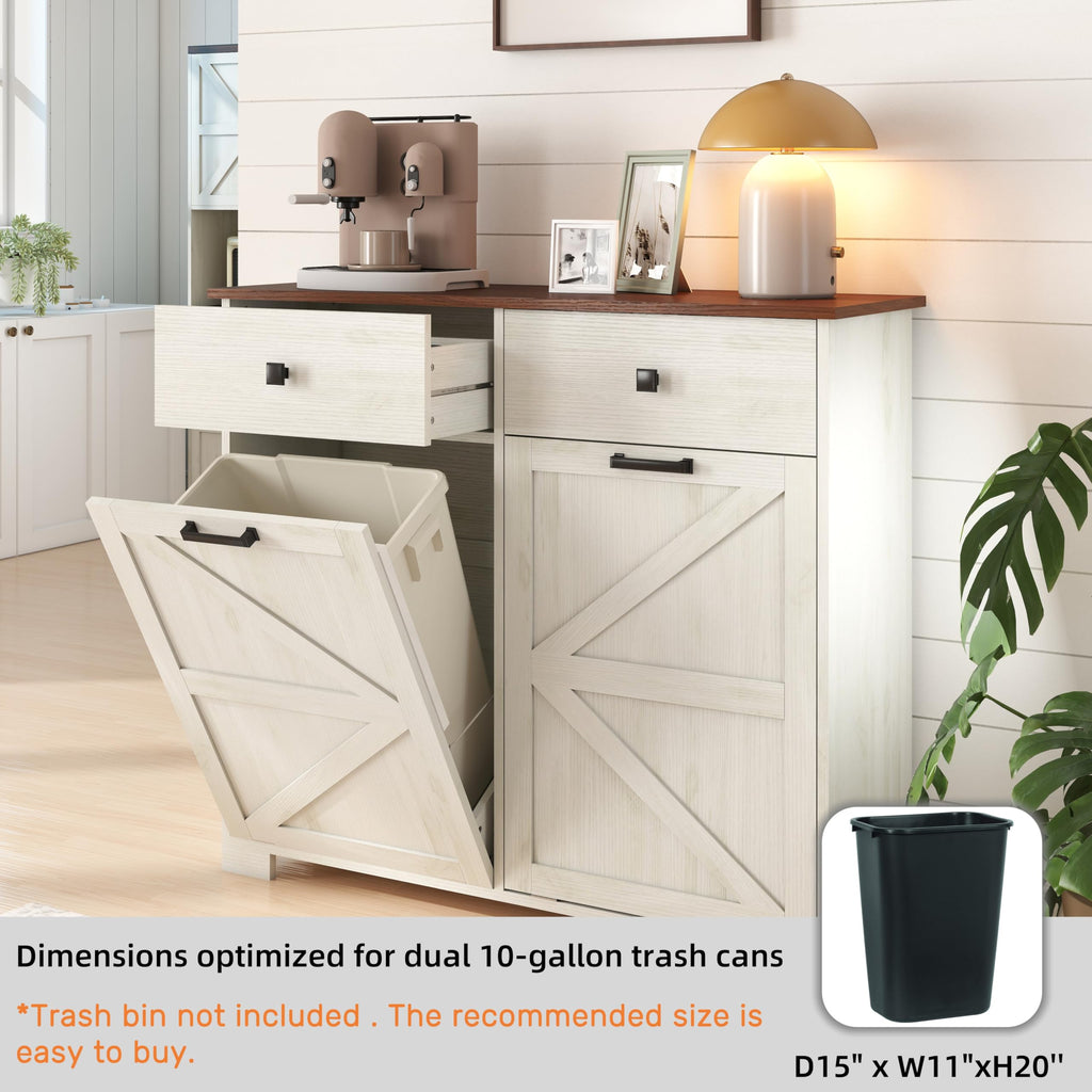 Double Tilt-Out Trash Cabinet for 2x10 Gallon Cans A825