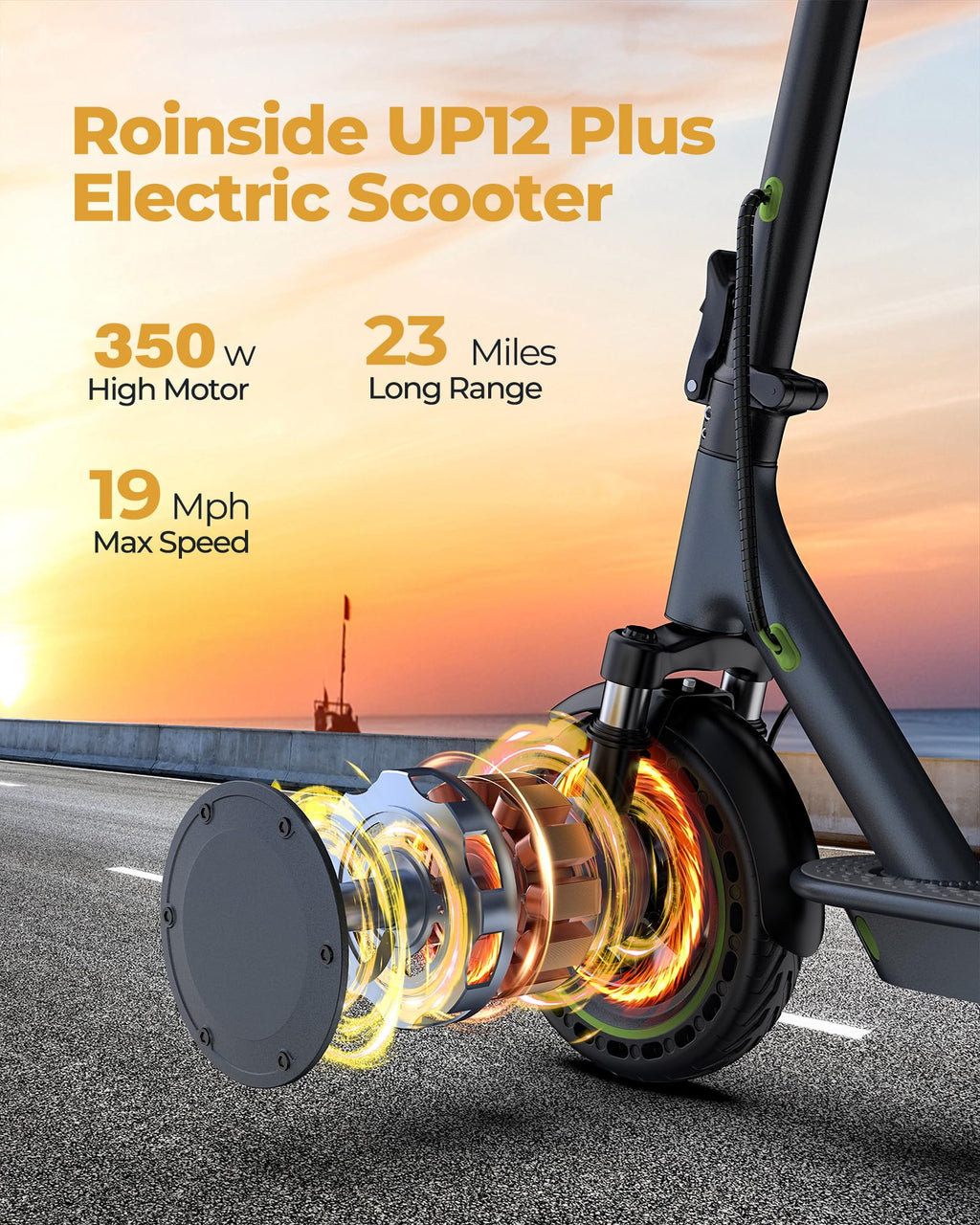 Electric Scooter with Solid Tires, Double Braking System O983