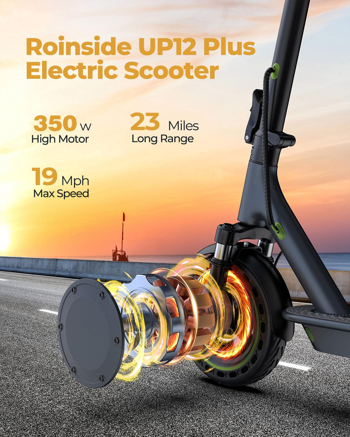 Electric Scooter with Solid Tires, Double Braking System O983