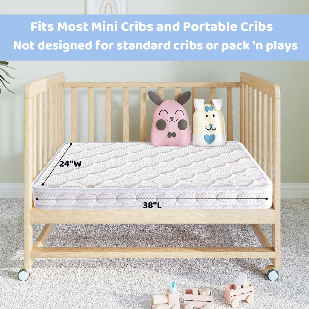 Mini Crib Mattress 38x24x4 Inch Dual Sided Firm Support Comfort Foam X7197