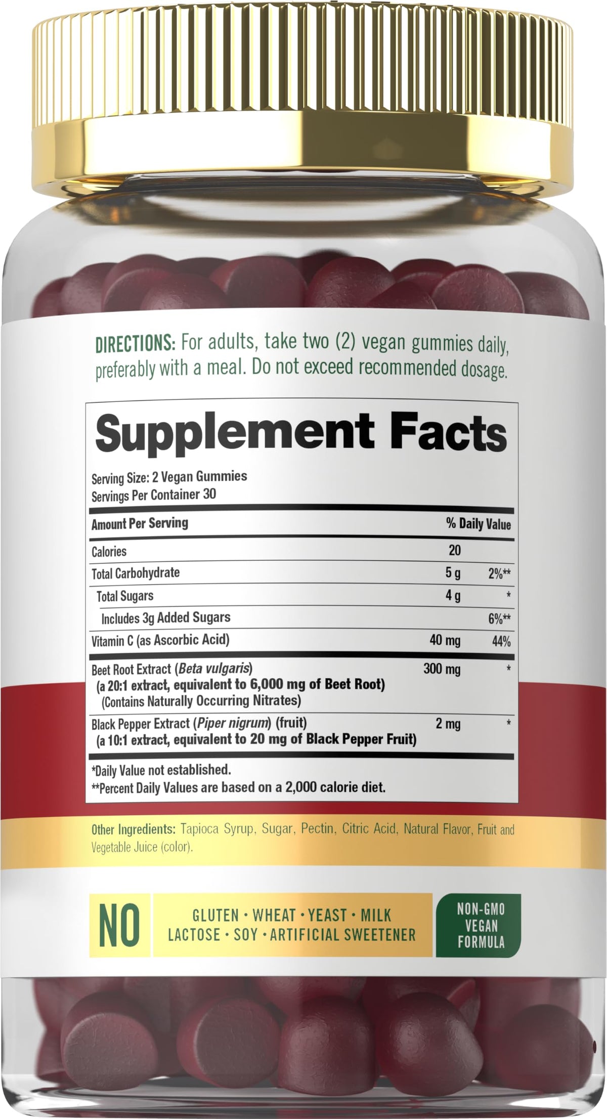 Beet Root Gummies 60 Count Strawberry Flavor S827522