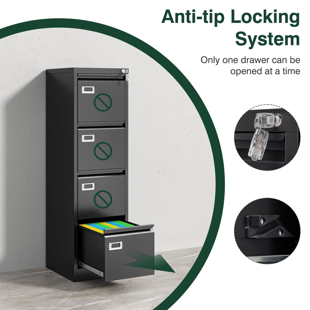 4 Drawer Metal File Cabinet with Lock Q518