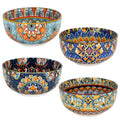 Set of 4 34oz Bohemian Ceramic Bowls B974249