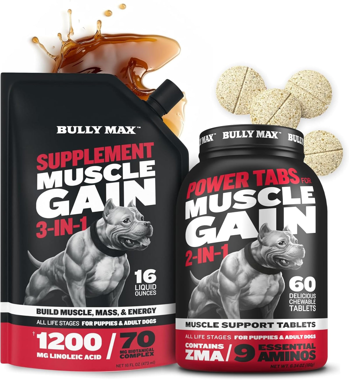 Liquid Dog Muscle Builder and Power Tabs Bundle G9368