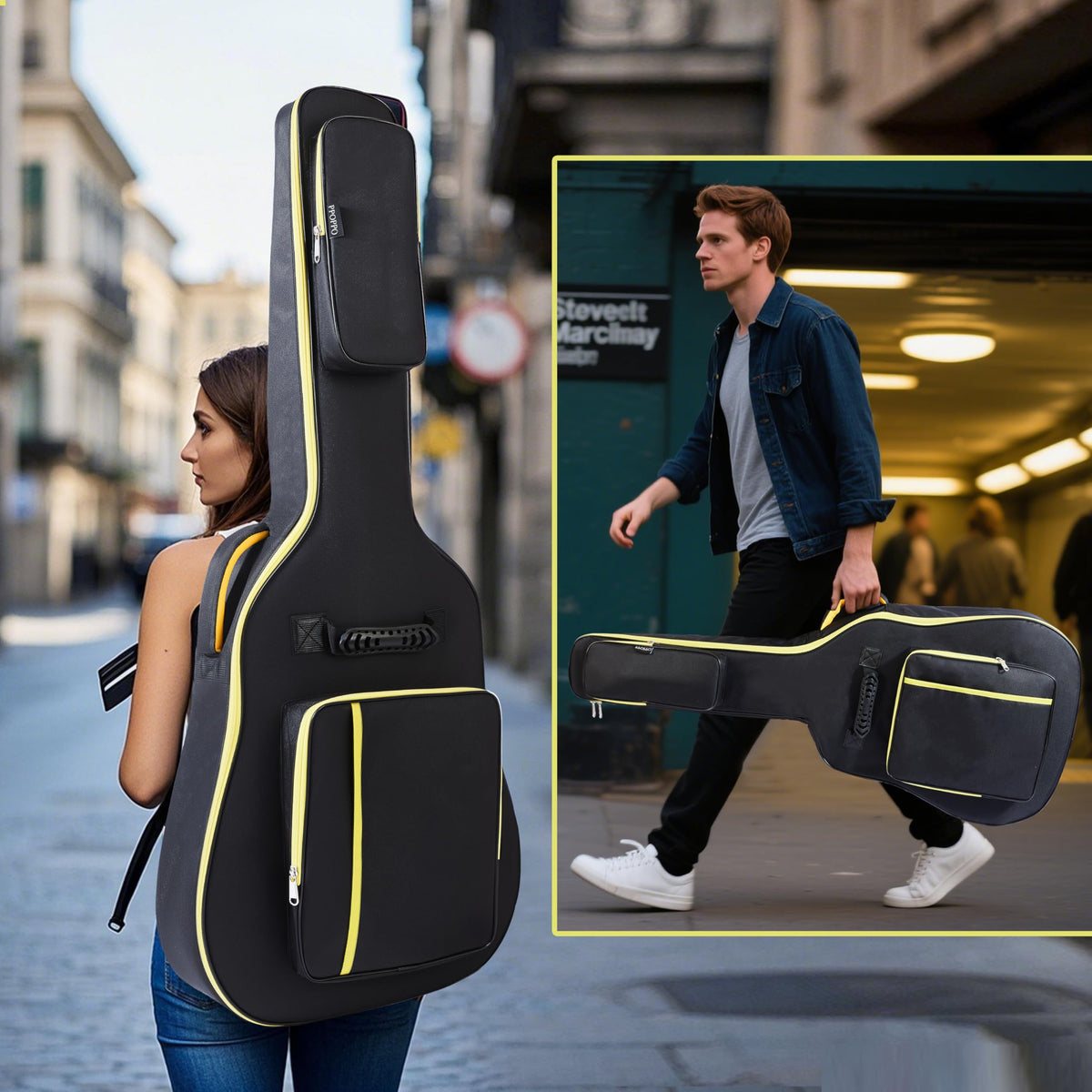 600D Waterproof Padded Acoustic Guitar Gig Bag J623