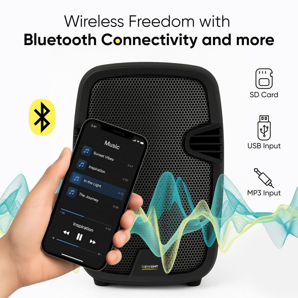 8-Inch Bluetooth PA Speaker Set with Stands and Cable H587