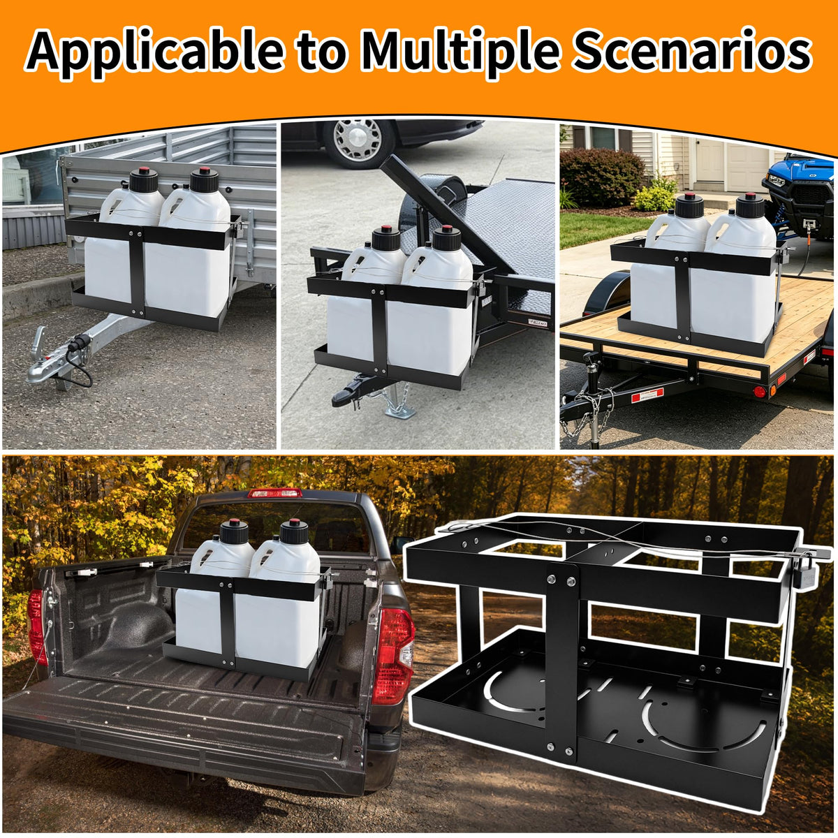 Gas Can Rack with Lock Cable and Rubber Pads S5262