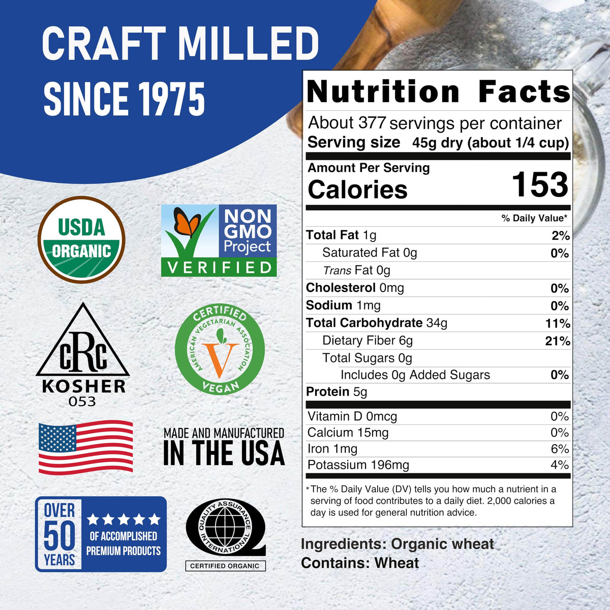 Organic Soft White Wheat Berries 25 lb H8499