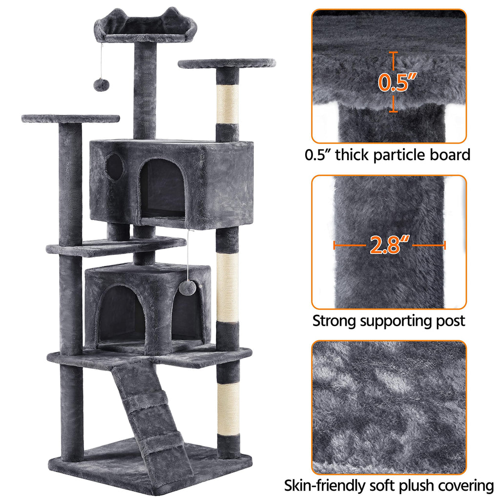 70in Cat Tree with Sisal Scratching Post A488