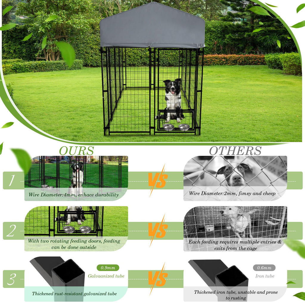 8x4x5.7 FT Outdoor Dog Kennel Y2836