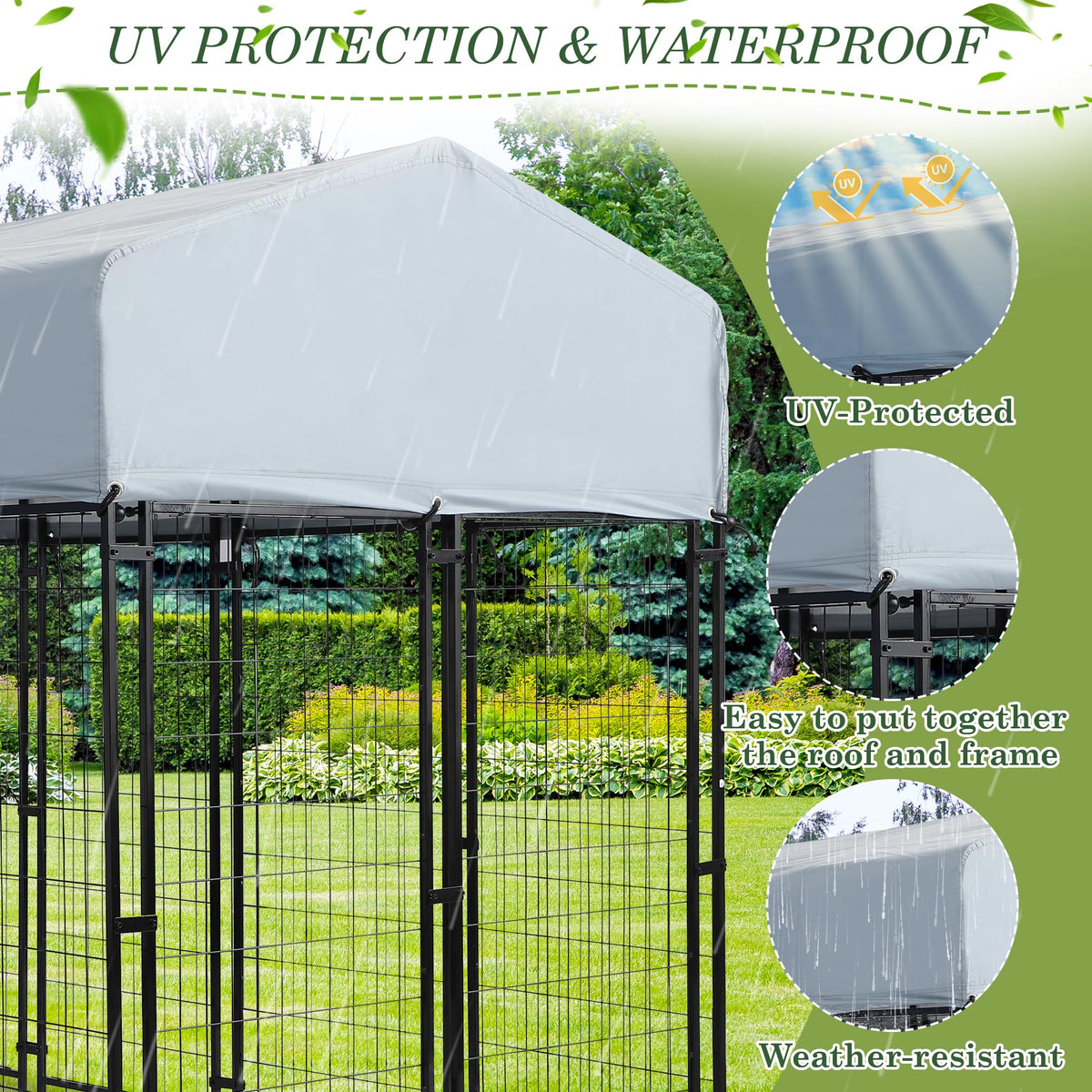 8x4x5.7 FT Outdoor Dog Kennel Y2836